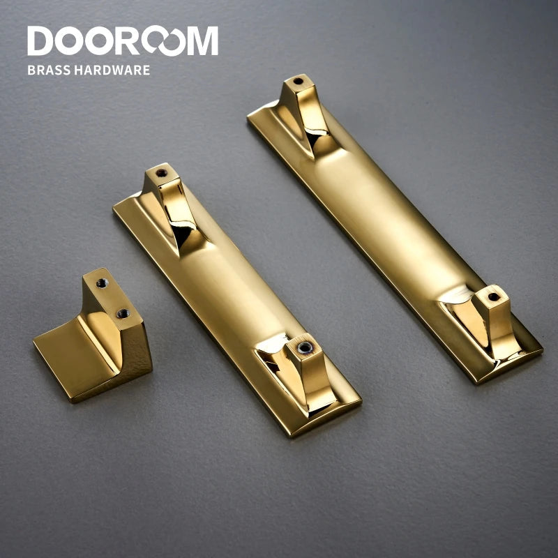 Dooroom Brass Furniture Handles Modern Nordic Wardrobe Dresser Cabinet Cupboard Drawer Knobs Shiny Gold PVD Pulls DOOROOM
