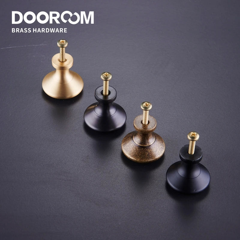 Dooroom Brass Furniture Handles Simple American Wardrobe Dresser Cupboard Cabinet Door Drawer Shoe Box Pulls Pastoral Knobs DOOROOM