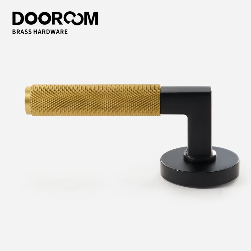 Dooroom brass knurled thumb turn key latch lever handle cylinder key escutcheon passage room lock DOOROOM