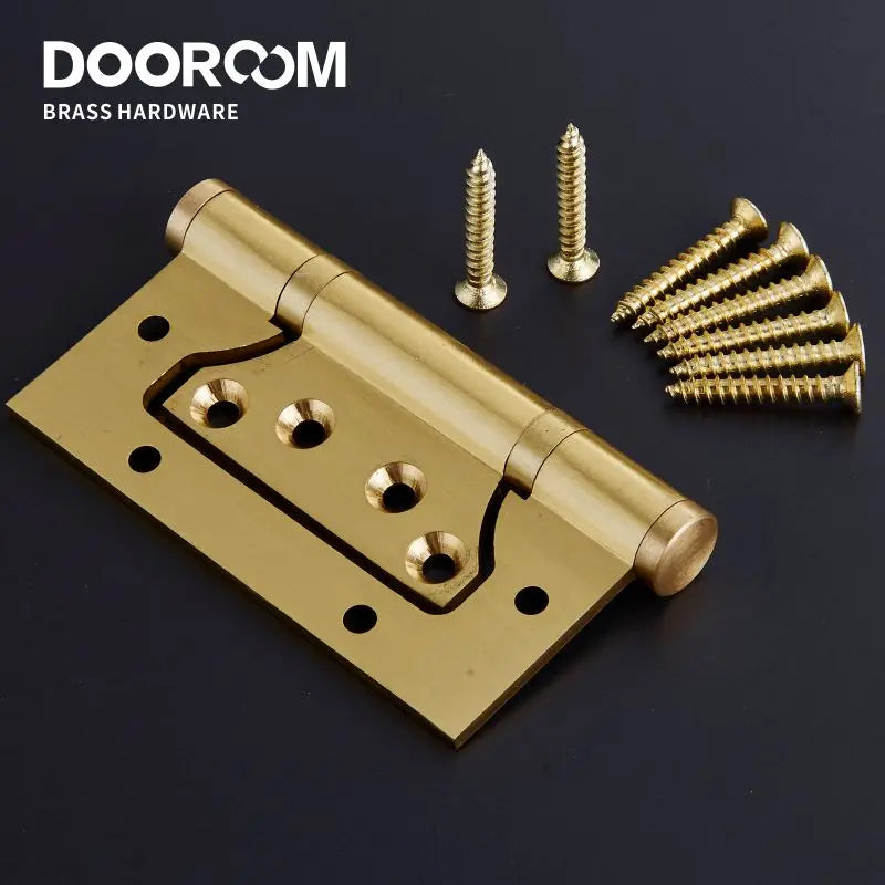 1Piece Dooroom Brass Door Hinges Free Slot Smoothly Thickening Mute Child Hinges 4 Inch DOOROOM