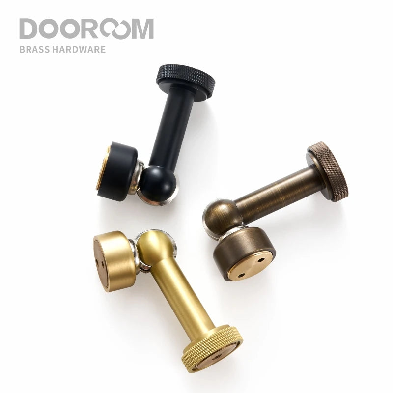 Dooroom Brass Door Stops Heavy Duty Knurling Door Holder Magnetic Door Stopper Catch DOOROOM