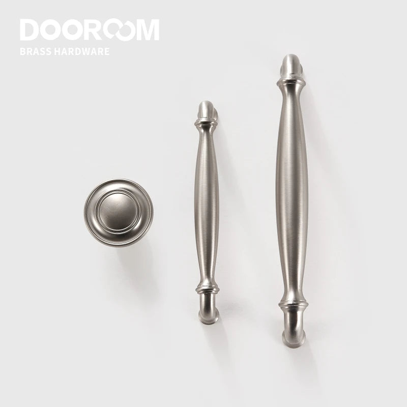 Dooroom Brass Furniture Handles Modern Matt Silver Pulls Wardrobe Dresser Cupboard Cabinet Drawer Wine Bar Brushed Nickel DOOROOM