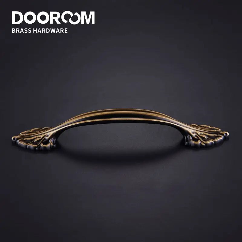 Dooroom Brass European Furniture Handles Antique American Drawer Cabinet Door Wardrobe Dresser Cupboard Pulls Gold Knobs DOOROOM