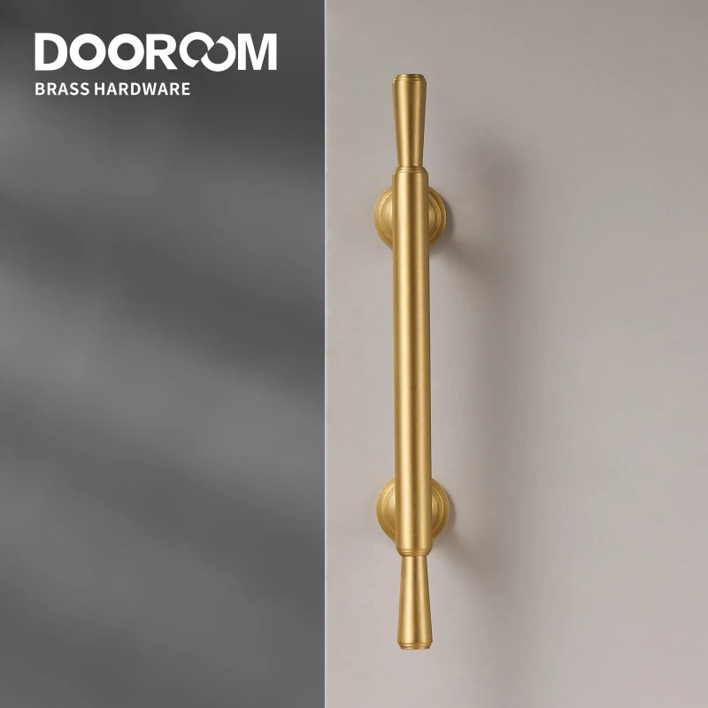 Dooroom Brass Furniture Handles Modern Simple Matt Silver Brass Cupboard Wardrobe Dresser Shoe Box Drawer Cabinet Knobs Pulls DOOROOM