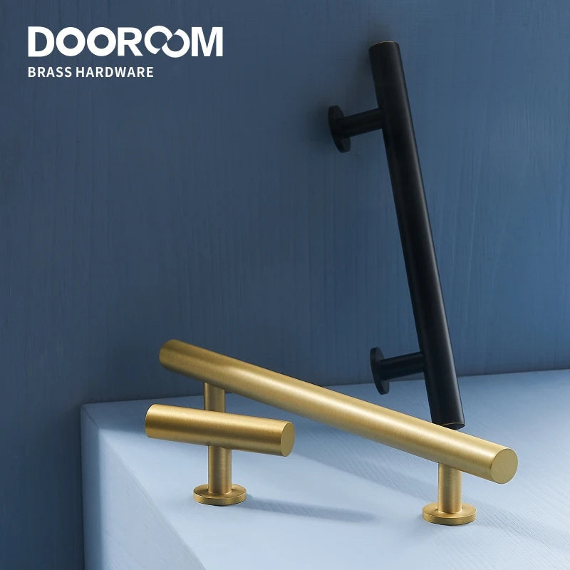 Dooroom Brass Furniture Handles Modern Nordic Pulls Wardrobe Dresser Cupboard Cabinet Drawer Shoe Box Wine Bar Knobs DOOROOM
