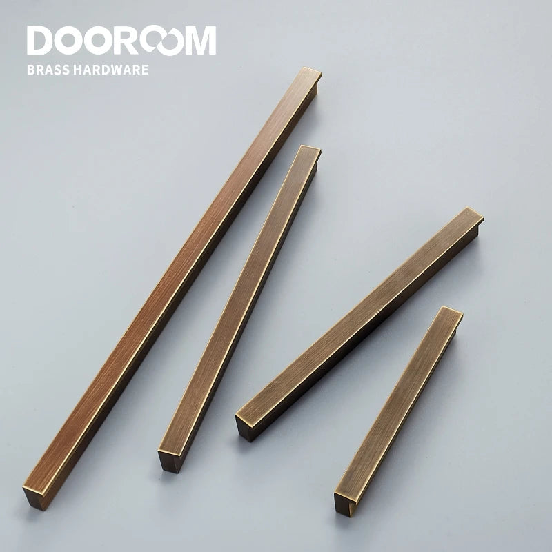 Dooroom Zoe Brass Furniture Handles Long Modern Matt Wardrobe Dresser Cupboard Cabinet Door Drawer Pulls Knobs DOOROOM