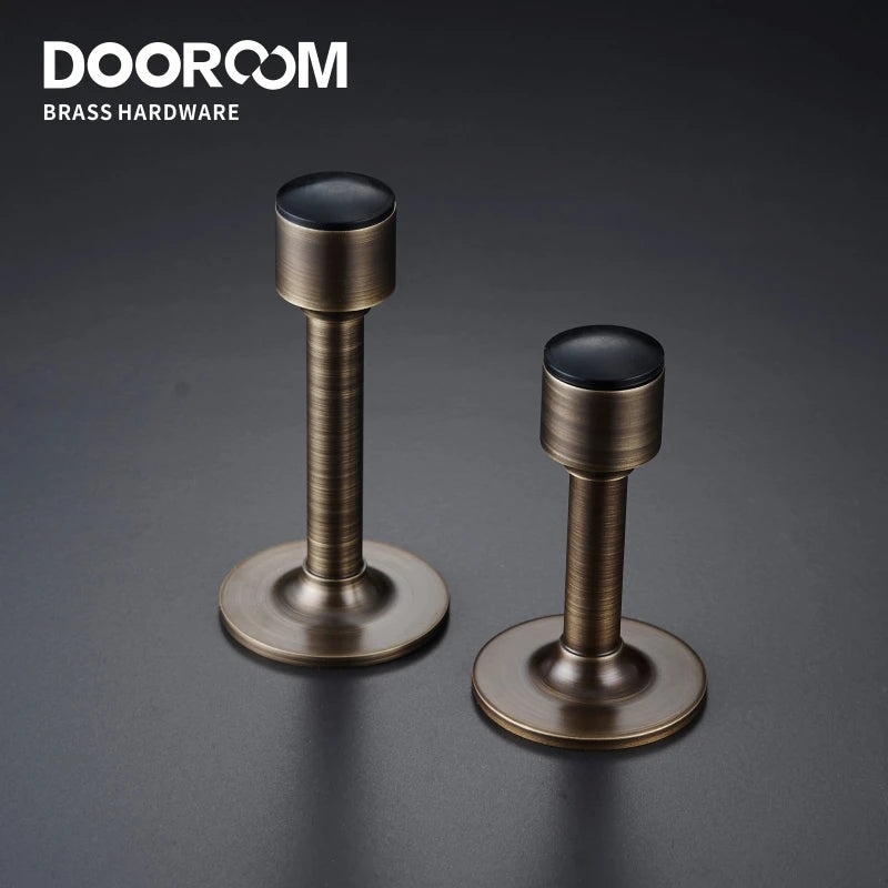 Dooroom Brass Door Stops Hole Free Bathroom Door Stopper Heavy Duty Floor Wall Mount Bumper Non-magnetic Door Holder Catch DOOROOM