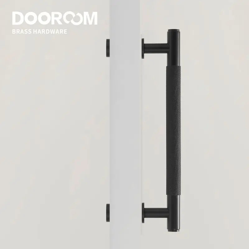 Dooroom Brass Knurled Door Handles Double Door Wood Door Shower Room Single Side Double Side Matt Gold Black Pulls DOOROOM
