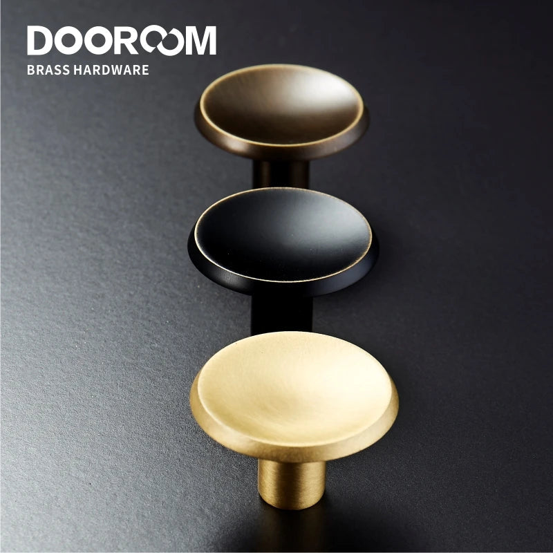 Dooroom New Solid Brass Furniture Handles Comfortable Cabinet Door Wardrobe Dresser Drawer Pulls American Rural Knobs DOOROOM