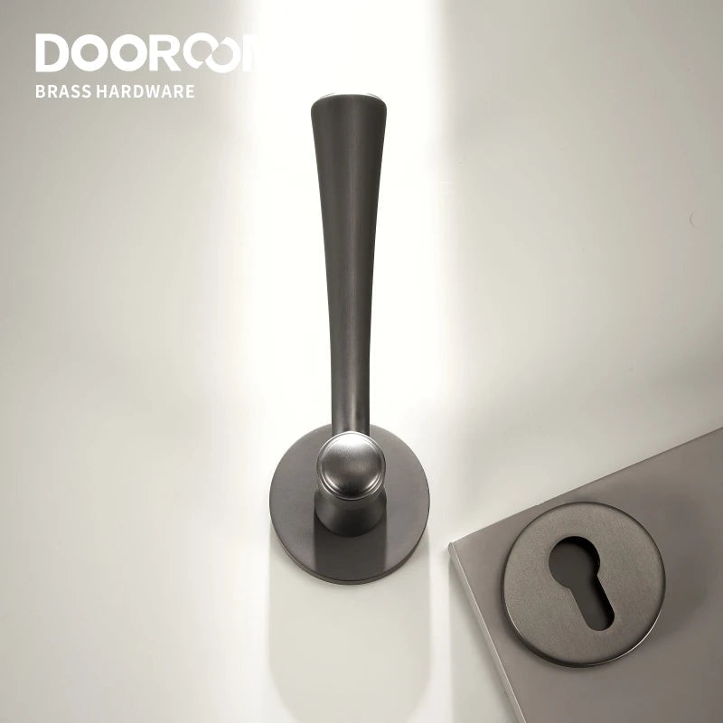 Dooroom Brass Door Lock Set Modern Light Luxury Interiror Bedroom Bathroom Double Wood Door Lever Set Dummy Handle Knob DOOROOM