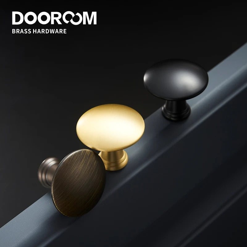 Dooroom Brass Furniture Handles Fresh Simple Nordic American Wardrobe Dresser Cupboard Cabinet Drawer Round Pulls Knobs  DOOROOM