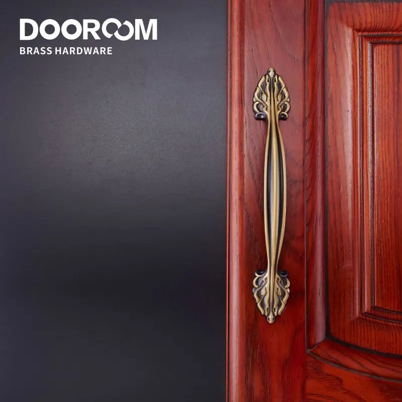 Dooroom Brass European Furniture Handles Antique American Drawer Cabinet Door Wardrobe Dresser Cupboard Pulls Gold Knobs DOOROOM