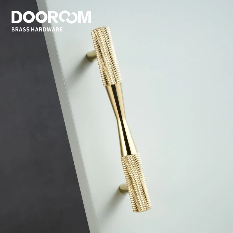 Dooroom Brass Furniture Handles Black Gold Exquisite Knurled Pulls Cupboard Wardrobe Dresser Shoe Box Drawer Cabinet Knobs  DOOROOM