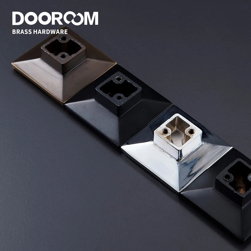 Dooroom Brass Furniture Handles Modern Square Cupboard Drawer Wardrobe Dresser Cabinet Knobs Wood Grain Pulls DOOROOM