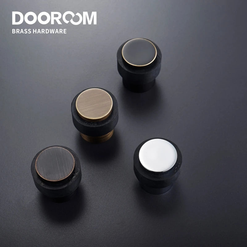 Dooroom Brass Environmental Rubber Door Stops Bathroom Door Stopper Heavy Duty Floor Mount Bumper Non-magnetic Door Holder Catch DOOROOM