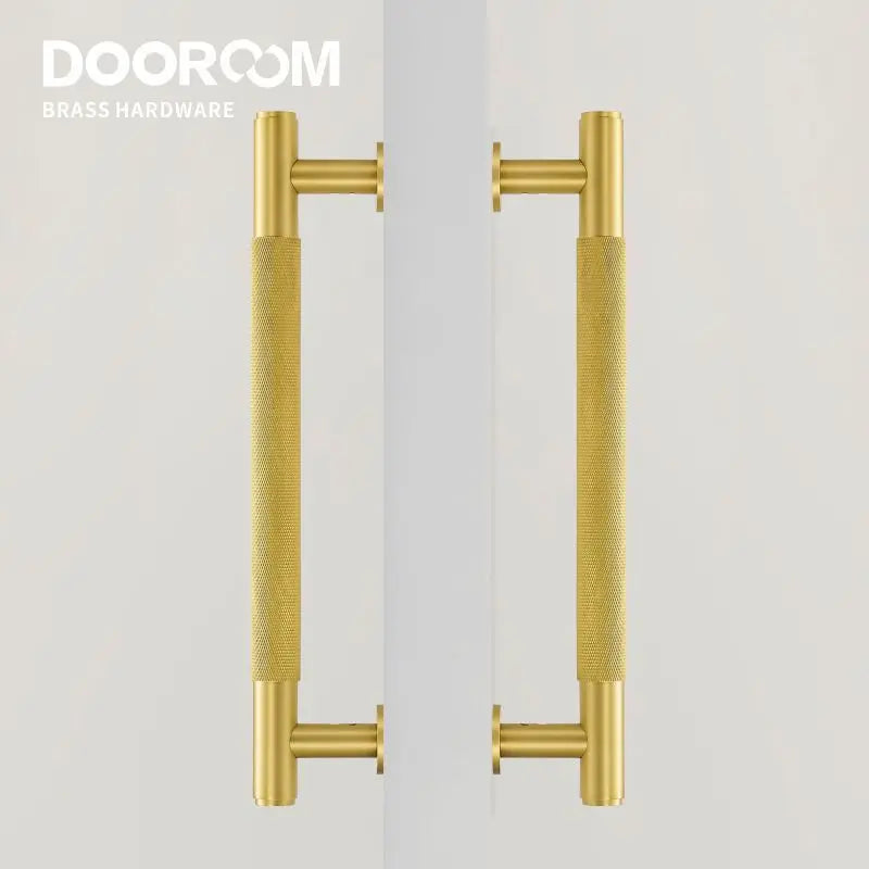 Dooroom Brass Knurled Door Handles Double Door Wood Door Shower Room Single Side Double Side Matt Gold Black Pulls DOOROOM