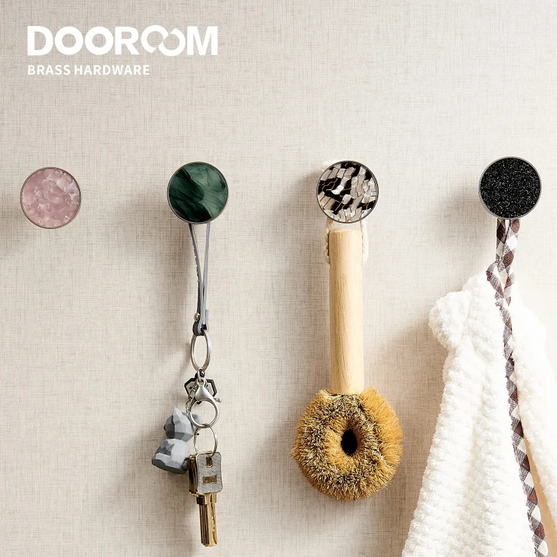 Dooroom Brass Furniture Handles Colorful Shell Matt Brushed Nickel Silver Hooks Wardrobe Dresser Cupboard Cabinet Drawer Knobs DOOROOM