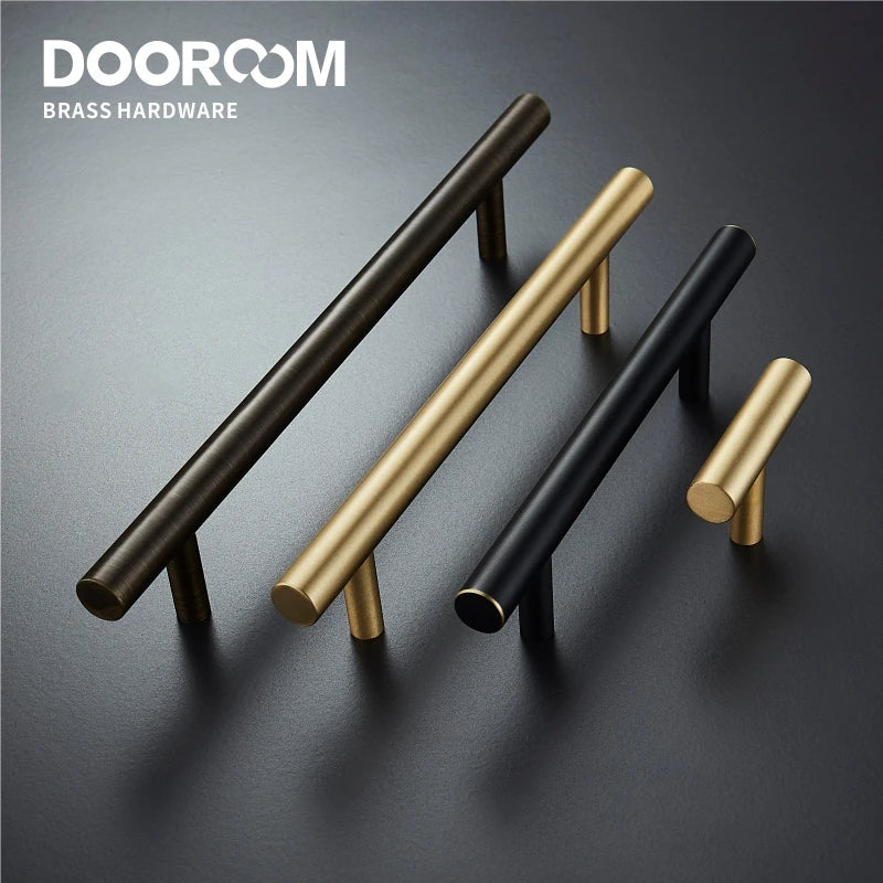 Dooroom Yu'an Brass Furniture Handles Nordic Modern Pastoral Wardrobe Dresser Cupboard Drawer Cylinder Black/Gold Pulls Knobs DOOROOM