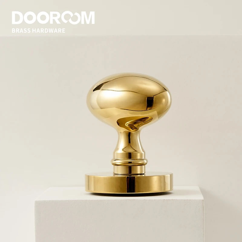 Dooroom Brass Door Lock Set Modern Shiny PVD Gold Interior Bedroom Bathroom Dummy Privacy Passage Hidden Door Lever Set DOOROOM