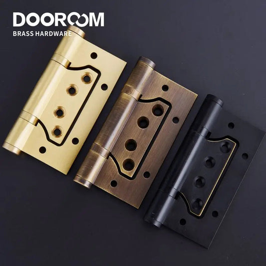 1Piece Dooroom Brass Door Hinges Free Slot Smoothly Thickening Mute Child Hinges 4 Inch DOOROOM