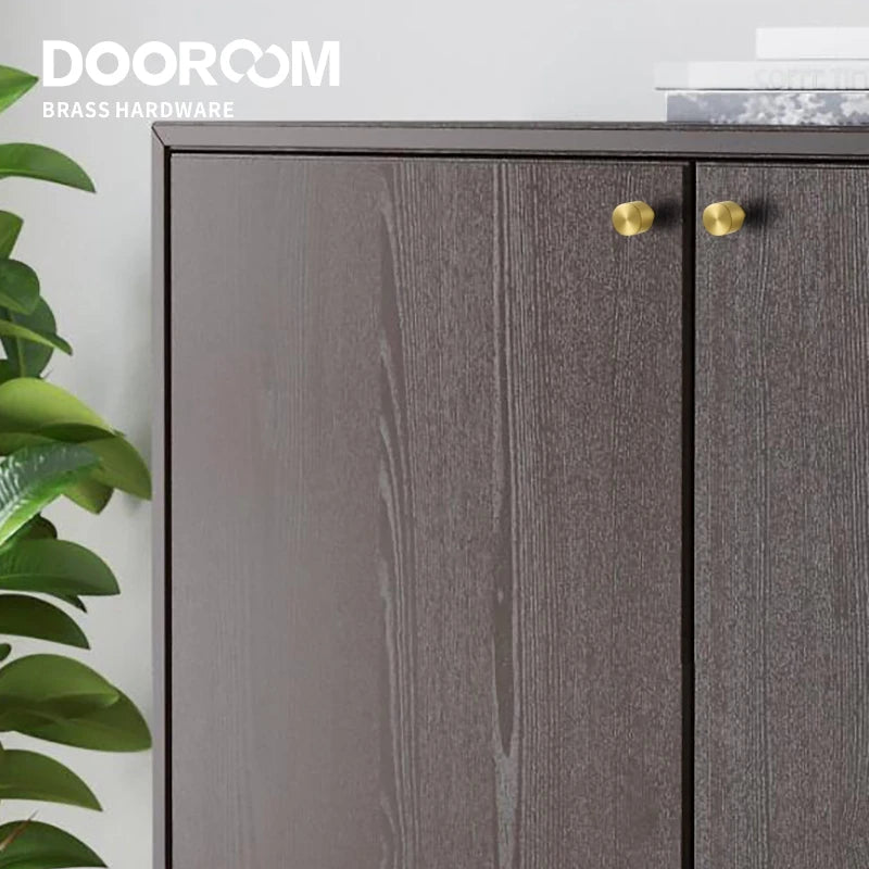 Dooroom Brass Furniture Handles Nordic Wardrobe Dresser Cupboard Cabinet Drawer Shoe Box Pulls Black Gold Bronze Cylinder Knobs  DOOROOM