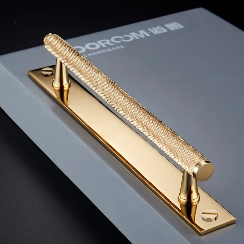 Dooroom Brass Furniture Handles Knurling Gold Black Modern Wardrobe Cabinet Dresser Cupboard Drawer Pulls Knobs bar Knurled DOOROOM