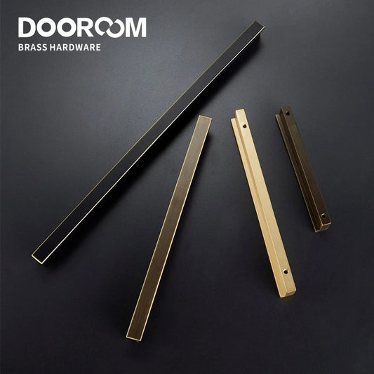 Dooroom Zoe Brass Furniture Handles Long Modern Matt Wardrobe Dresser Cupboard Cabinet Door Drawer Pulls Knobs DOOROOM