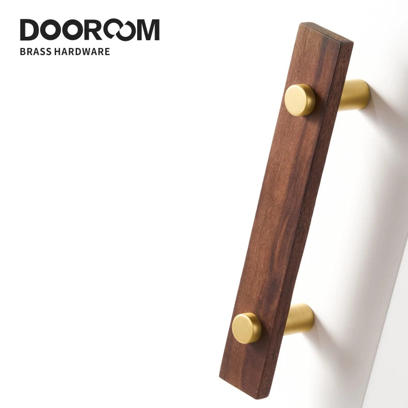 Dooroom Walnut Brass Furniture Handles Long Modern Pulls Cupboard Wardrobe Dresser Shoe Box Wine Bar Drawer Cabinet Knobs DOOROOM