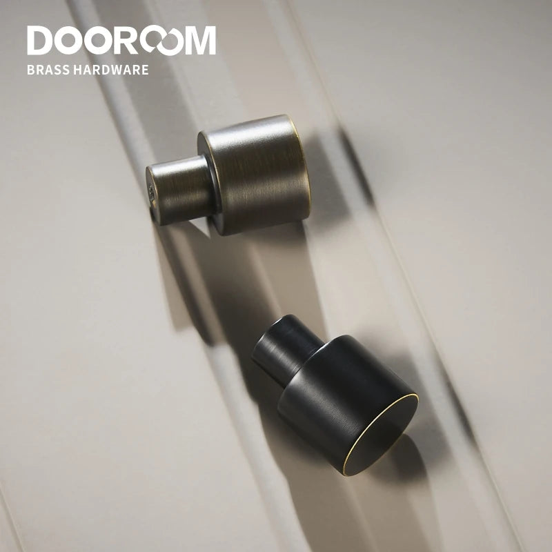 Dooroom Brass Furniture Handles Nordic Wardrobe Dresser Cupboard Cabinet Drawer Shoe Box Pulls Black Gold Bronze Cylinder Knobs  DOOROOM