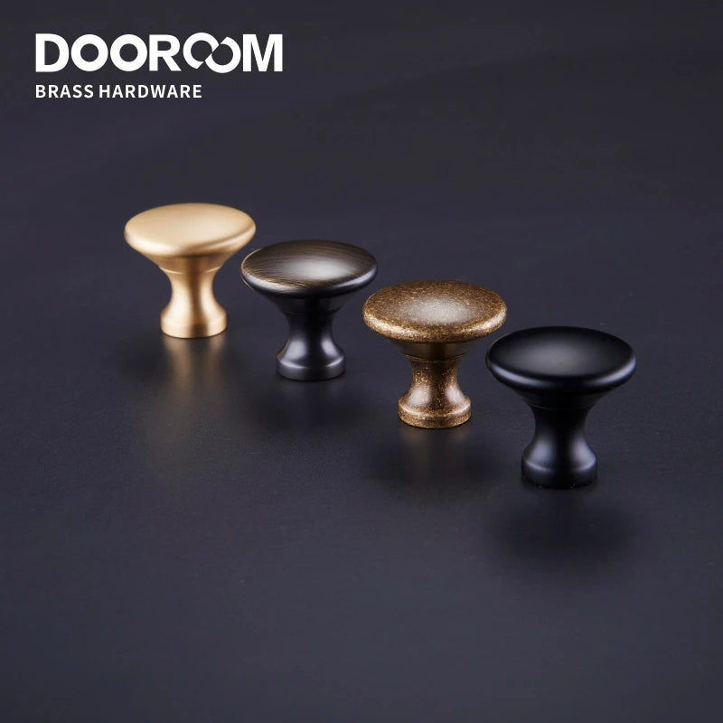 Dooroom Brass Furniture Handles Simple American Wardrobe Dresser Cupboard Cabinet Door Drawer Shoe Box Pulls Pastoral Knobs DOOROOM