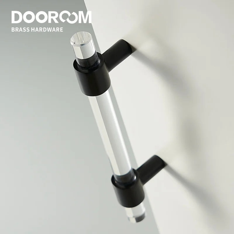 Dooroom Brass Acrylic Furniture Handles Modern Fashionable Long Pulls Cupboard Wardrobe Dresser Shoe Box Drawer Cabinet Knobs DOOROOM