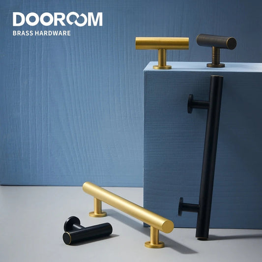 Dooroom Brass Furniture Handles Modern Nordic Pulls Wardrobe Dresser Cupboard Cabinet Drawer Shoe Box Wine Bar Knobs DOOROOM