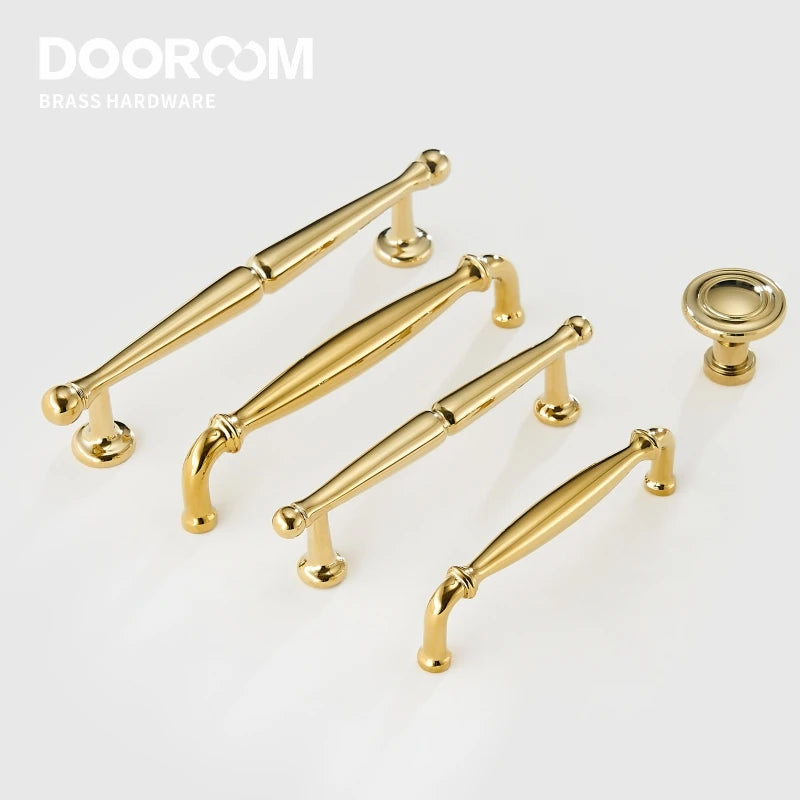 Dooroom Brass Furniture Handles Light Luxury European Gold Chrome Pulls Wardrobe Dresser Cupboard Cabinet Drawer Wine Bar Knobs DOOROOM