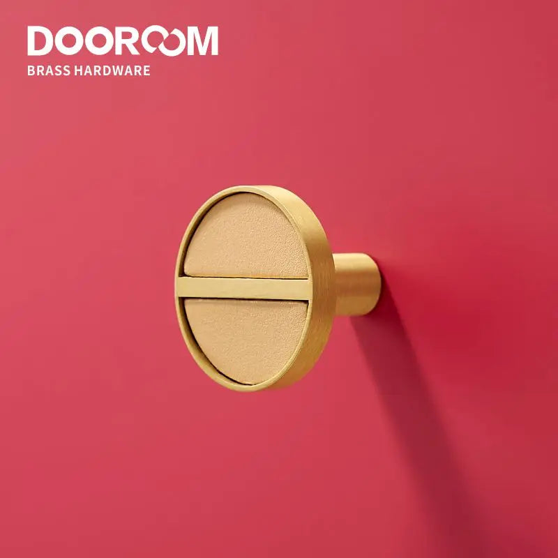 Dooroom Brass Genuine Leather Colorful Hooks Bathroom Indoor Kitchen Hallway Wall Clothes Hangers Wall Hangers Row Hooks DOOROOM