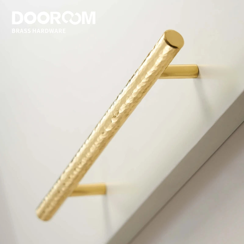 Dooroom Brass Hammered Furniture Handles Ball T Shaped And Long Pulls Cupboard Wardrobe Dresser Shoe Box Drawer Cabinet Knobs DOOROOM