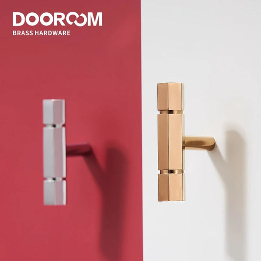 Dooroom Brass Furniture Handles Shiny Rose Gold Black Titanium Bright Chrome Cupboard Wardrobe Dresser Drawer Cabinet Pulls DOOROOM