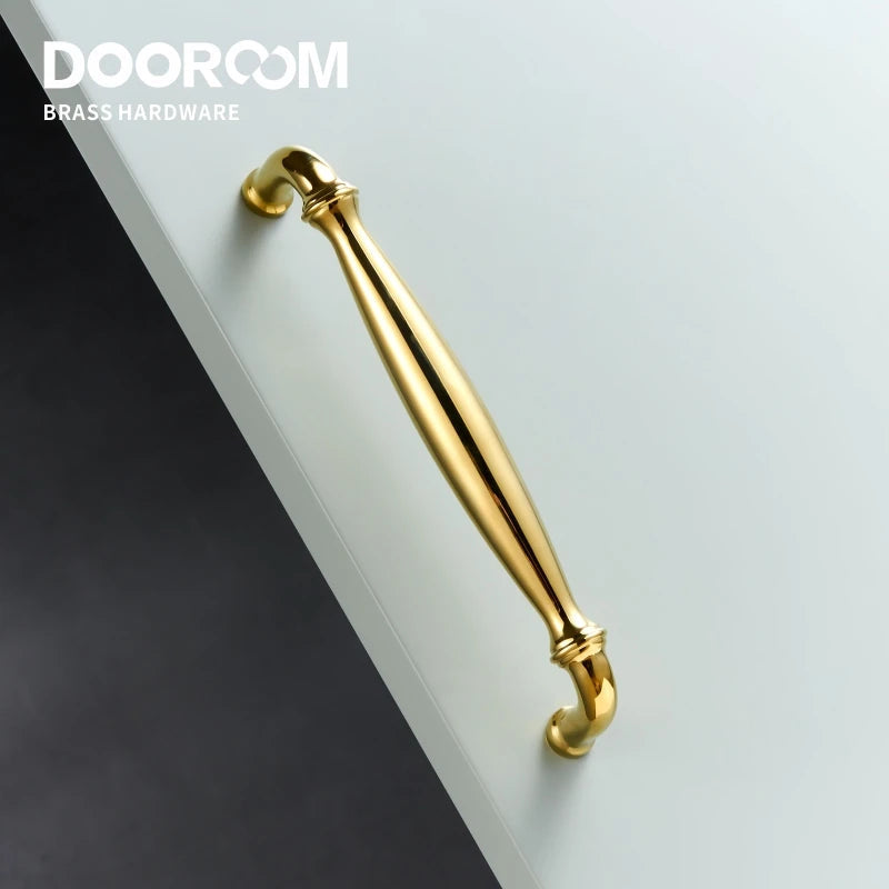 Dooroom Brass Furniture Handles Light Luxury European Gold Chrome Pulls Wardrobe Dresser Cupboard Cabinet Drawer Wine Bar Knobs DOOROOM