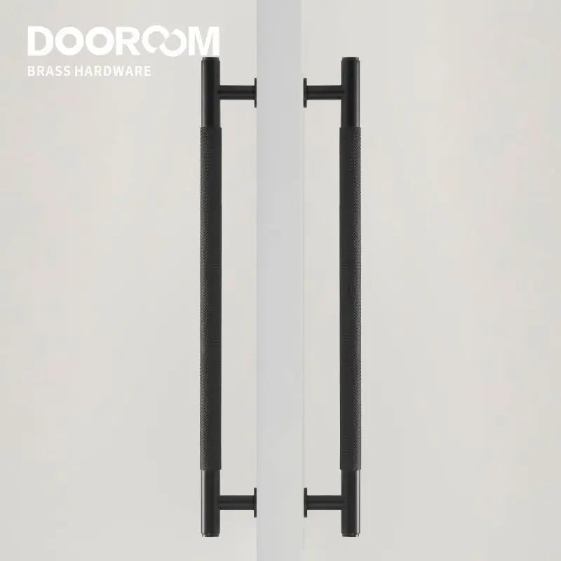 Dooroom Brass Knurled Door Handles Double Door Wood Door Shower Room Single Side Double Side Matt Gold Black Pulls DOOROOM