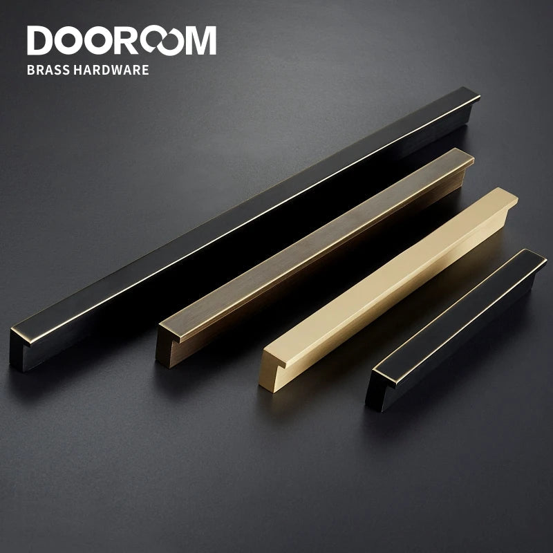 Dooroom Zoe Brass Furniture Handles Long Modern Matt Wardrobe Dresser Cupboard Cabinet Door Drawer Pulls Knobs DOOROOM