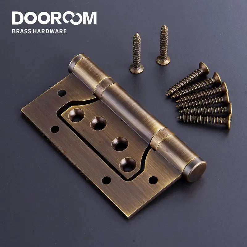 1Piece Dooroom Brass Door Hinges Free Slot Smoothly Thickening Mute Child Hinges 4 Inch DOOROOM