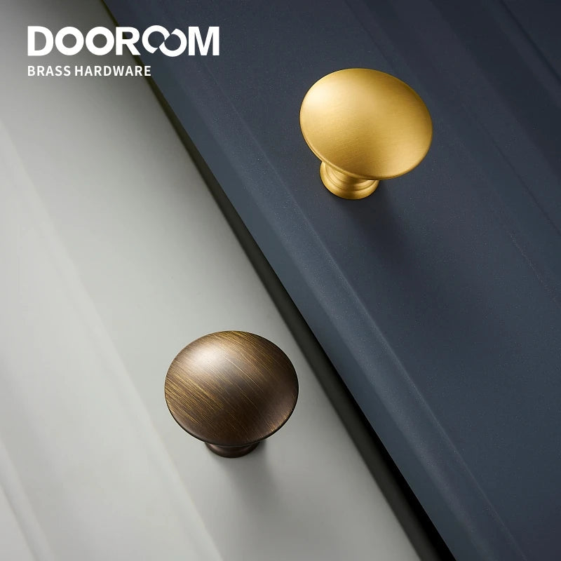 Dooroom Brass Furniture Handles Fresh Simple Nordic American Wardrobe Dresser Cupboard Cabinet Drawer Round Pulls Knobs  DOOROOM