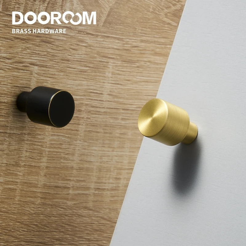 Dooroom Brass Furniture Handles Nordic Wardrobe Dresser Cupboard Cabinet Drawer Shoe Box Pulls Black Gold Bronze Cylinder Knobs  DOOROOM