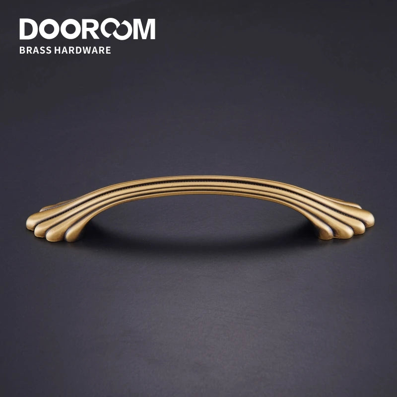 Dooroom Brass Handles New European American Diplopore Stripe Wardrobe Dresser Cupboard Cabinet Drawer Shoe Box Furniture Pulls DOOROOM