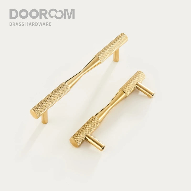 Dooroom Brass Furniture Handles Black Gold Exquisite Knurled Pulls Cupboard Wardrobe Dresser Shoe Box Drawer Cabinet Knobs  DOOROOM