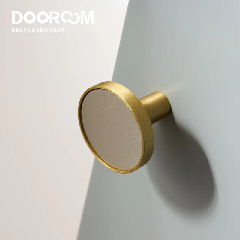 Dooroom New Leather Furniture Handles Light Luxury Grey Wardrobe Dresser Cupboard Cabinet Drawer Pulls Easy Maintenance DOOROOM