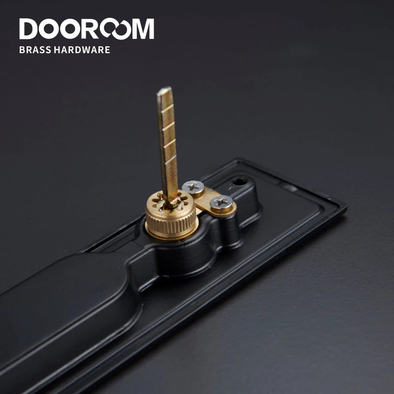Dooroom Brass Sliding Door Lock Modern American Push Pull Hidden Handle Interior Living Room Bathroom Balcony Lockset With Keys DOOROOM