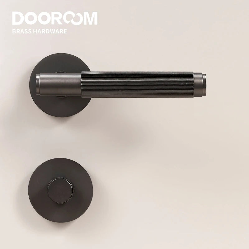 Dooroom Brass Door Lever Set Interior Bedroom Bathroom Dummy lock Set Privacy Passage Locks Tubular Latch linear Thumb Turn DOOROOM