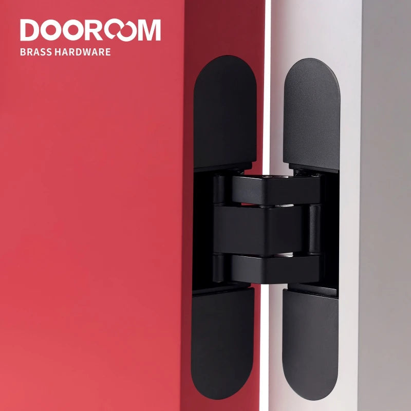 Dooroom Invisible Door Hinges 3D Adjustable Bearing Hinges Shiny Gold Black Bright Chrome Zinc Alloy Butt Hinge DOOROOM