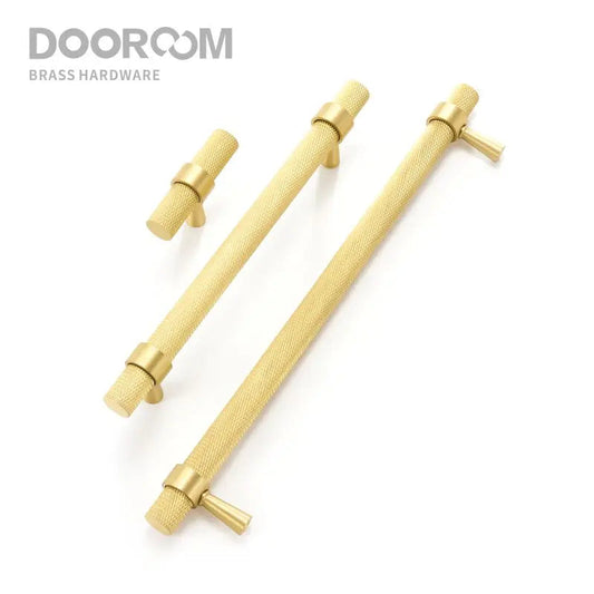 Dooroom Brass Knurled Furniture Handles Modern Matt Black Brass Silver Cupboard Wardrobe Dresser Shoe Box Drawer Cabinet Pulls DOOROOM