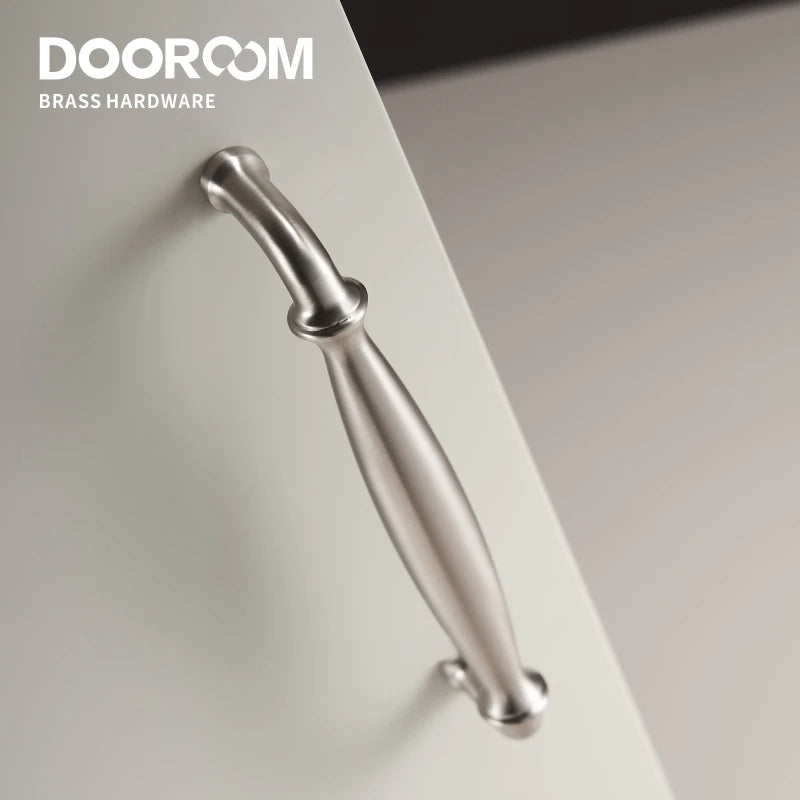 Dooroom Brass Furniture Handles Modern Matt Silver Pulls Wardrobe Dresser Cupboard Cabinet Drawer Wine Bar Brushed Nickel DOOROOM